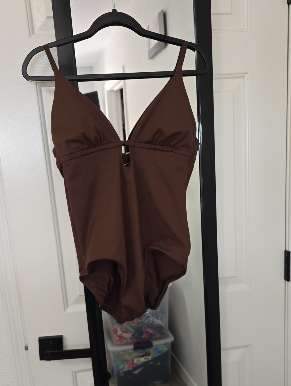 Brown One-Piece Swimsuit Sz Lg Nwt